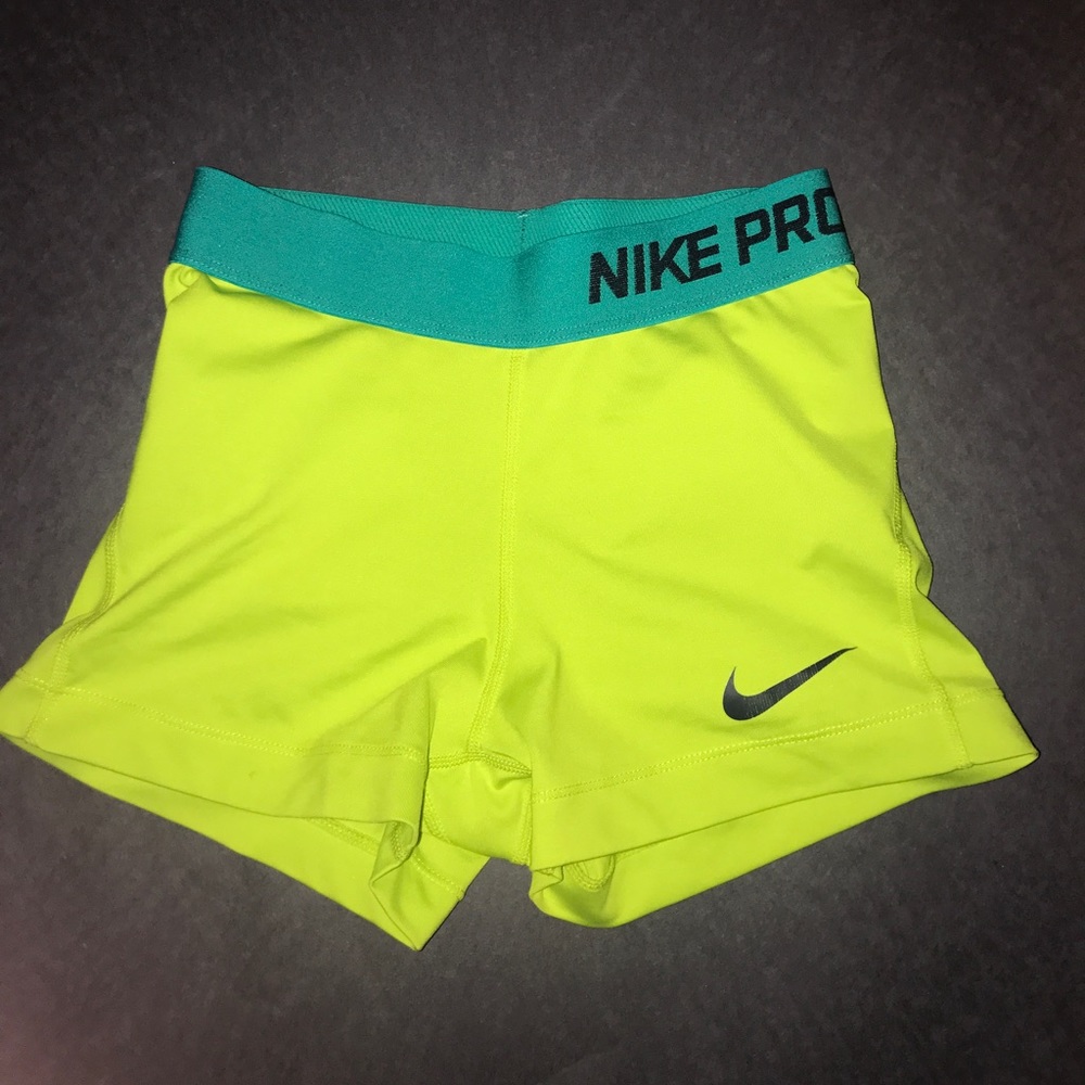 small neon green nike pros